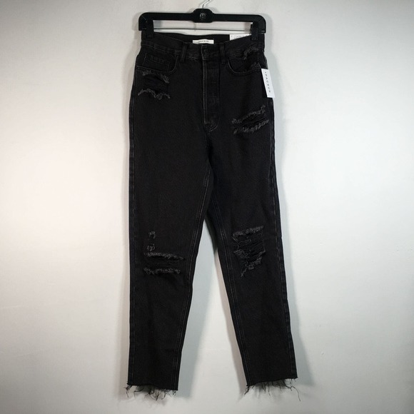 PacSun Ultra High-Rise Slim Fit Denim Distressed Jean, Women's Size 26 - Black - Picture 5 of 14